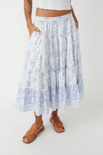 In Full Swing Printed Midi Skirt
