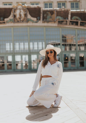 Asbury Park Ribbed Wide Leg Pant